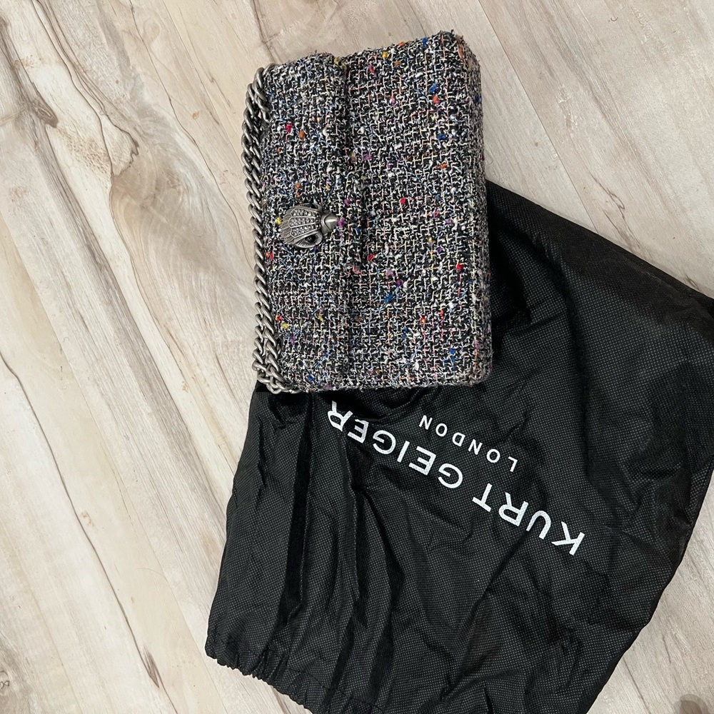Kurt Geiger Multicolor Tweed Bag with Chain